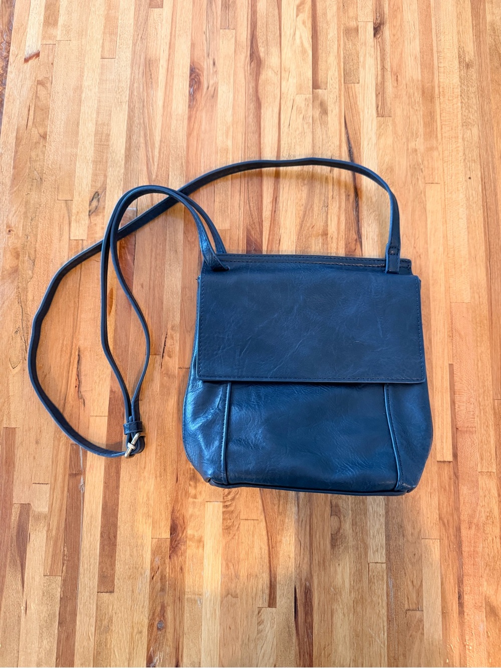 Joy Susan Navy Blue Leather Crossbody Bag - Minimalist Everyday Tote